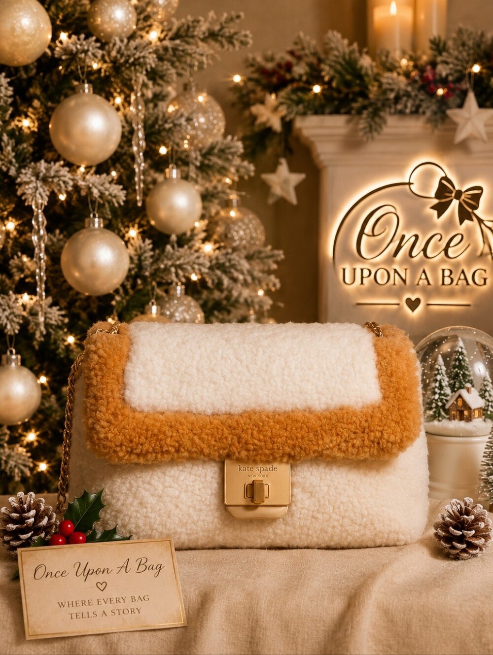 NWOT Kate Spade Cozy Fur Crossbody Bag